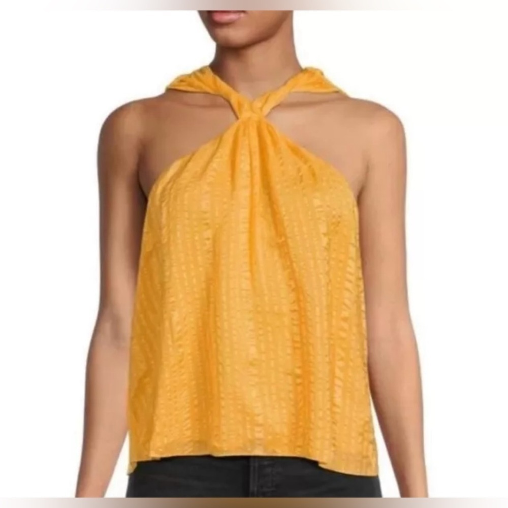FRAME Halter Crinkled Silk Blouse - Picture 6 of 11
